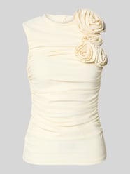 Slim Fit Bluse mit floralem Besatz Modell 'Orchida' von YAS - 45
