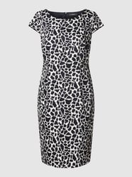 Knielange jurk met all-over motief van Montego Blauw / turquoise - 47