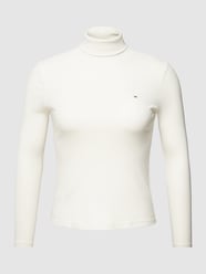 PLUS SIZE slim fit shirt met lange mouwen in riblook van Tommy Hilfiger Curve Wit - 25