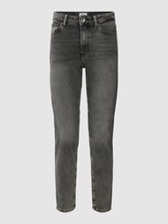 Straight fit jeans in used-look, model 'EMILY' van Only Grijs - 17