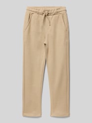 Spodnie dresowe o kroju straight fit ze strukturalnym wzorem od Blue Seven - 3