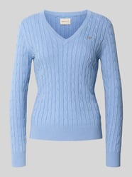 Pullover mit Logo-Stitching und Zopfmuster von Gant - 22