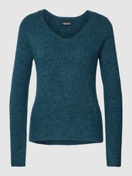 Strickpullover mit V-Ausschnitt Modell 'ELLEN' von Pieces Grün - 14