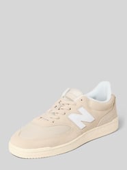 Sneaker aus Leder-Textil-Mix mit Logo von New Balance Beige - 1