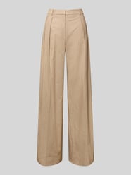 Weite Hose Baumwoll-Mix mit Leinen-Anteil Modell 'HENESA' von HUGO Beige - 14