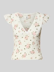 Slim Fit Top mit tiefem V-Ausschnitt Modell 'SAGA' von ONLY - 44