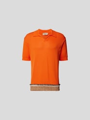 Poloshirt in Strick-Optik von Maison Flaneur Orange - 24