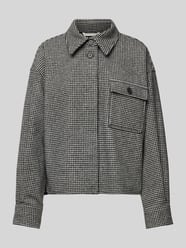 Relaxed Fit Blazer mit Hahnentritt-Muster und quadratischem Schnitt von Marc O'Polo Schwarz - 1