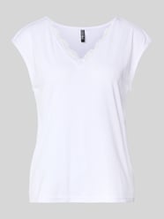 T-shirt o kroju relaxed fit z mieszanki modalu model 'KAMALA LACE' od PIECES - 48