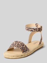 Sandaaltjes in dierenlook model 'NIMES LEO' van Espadrij Beige - 7