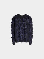Pullover mit Baumwolle und Fransen-Details von Nina Ricci Grau / Schwarz - 5