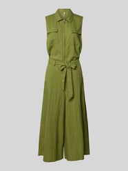 Jumpsuit aus Leinen-Mix mit Troyer-Kragen Modell 'INA' von Soyaconcept - 44