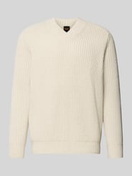 Shaped fit gebreide pullover van scheerwolmix, model 'KARINET' van BOSS Orange Beige - 12