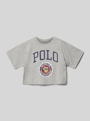 Cropped T-Shirt mit Label-Print von Polo Ralph Lauren Teens Grau - 18