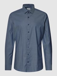 Business-Hemd mit Allover-Muster von OLYMP Level Five Blau - 9