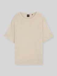 męski t-shirt o kroju regular fit z czystego lnu od BOSS Orange - 21