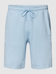Sweatshorts met logoprint, model 'Headlo Curved' van BOSS Green Blauw / turquoise - 17