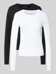 Bluzka z długim rękawem o kroju regular fit z mieszanki bawełny w zestawie 2 szt. od TOMMY HILFIGER - 10