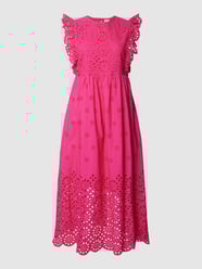 Midikleid mit Lochmuster Modell 'FIMLA' von YAS Pink - 14