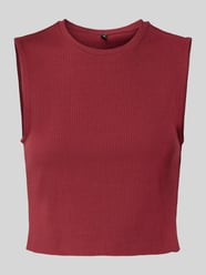 Slim fit korte top van katoenmix, model 'VELA' van Only Bordeaux - 11