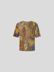 T-Shirt mit floralem Allover-Muster von Maison Flaneur Braun - 32