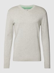 Gebreide pullover met V-hals van Tom Tailor Grijs / zwart - 17