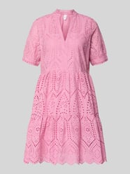 Minikleid mit Lochstickerei Modell 'Holi' von YAS Pink - 9