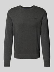 Regular Fit Strickpullover aus reiner Baumwolle mit Label-Stitching von s.Oliver RED LABEL Grau - 28