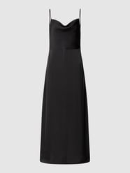Knielanges Kleid mit Spaghettiträgern Modell 'VIRAVENNA' von Vila Grau / Schwarz - 1