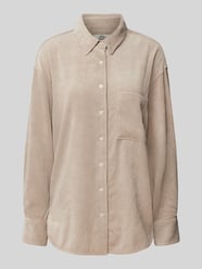 Lange blouse met platte kraag, model 'BETTY' van 0039 Italy Bruin - 19