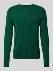 Wollen pullover met logostitching van Tommy Hilfiger Groen - 44