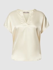 Blusenshirt mit V-Ausschnitt von Jake*s Collection Weiß - 24