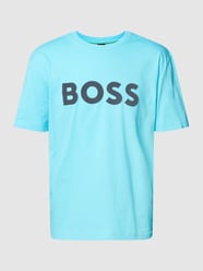 T-shirt met labelprint van BOSS Green Blauw / turquoise - 23