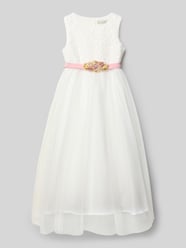 Sukienka z mieszanki bawełny z paskiem w talii od Une Hautre Couture - 8