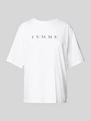 T-Shirt mit Label-Print Modell 'VILJA' von Selected Femme Weiß - 48