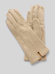 Slim fit handschoenen met siernaden van EEM Beige - 5