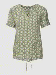 Blouseshirt van pure viscose met V-hals van Montego Groen - 3