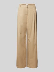 Wide Leg Bundfaltenhose mit Gürtelschlaufen von Jake*s Collection Beige - 17