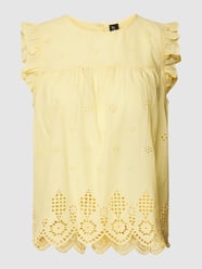 Bluse aus reiner Baumwolle mit Lochstickerei Modell 'LODA' von Only Gelb - 29