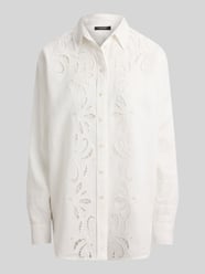 Bluzka z długim rękawem o kroju relaxed fit z haftem angielskim od Lauren Ralph Lauren - 13
