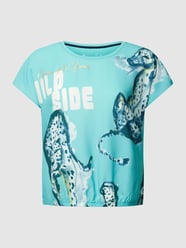 Top bluzkowy PLUS SIZE z golfem model ‘NEW SAFARI’ od Samoon Turkusowy - 9