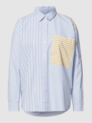 Overhemdblouse met streepmotief van Jake*s Casual Blauw / turquoise - 43