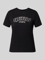 t-shirt z mieszanki wiskozy i elastanu z logo od GUESS Activewear - 17