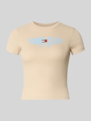 t-shirt o kroju slim fit z mieszanki bawełny od Tommy Jeans - 7