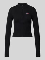 Slim Fit Strickjacke mit Reißverschluss von Tommy Jeans Schwarz - 11