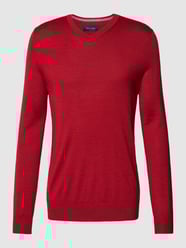 Gebreide pullover van lamswol van Christian Berg Men Rood - 27