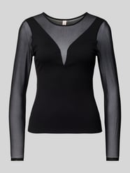 Regular Fit Langarmshirt mit Mesh Details Modell 'BECKI' von Only Schwarz - 46