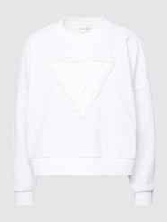 Sweatshirt met ronde hals, model 'PETALS TRIANGLE' van Guess Wit - 7