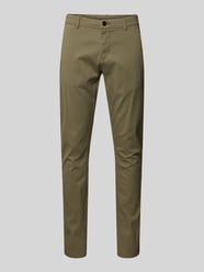 Slim Fit Chino mit Gesäßtaschen von Lindbergh Grün - 33