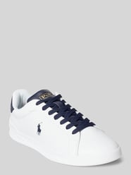 Sneakersy z naturalnej skóry z wyhaftowanym logo od Polo Ralph Lauren - 26